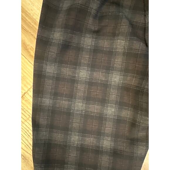Loft Pull on Plaid Pants brown and black Womens XSmall Petite - Picture 6 of 6